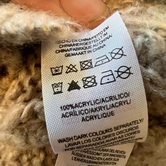 Atmosphere Tight Knit Cable Cardigan Sz 10 Tan Button Down Cottagecore - Picture 9 of 9